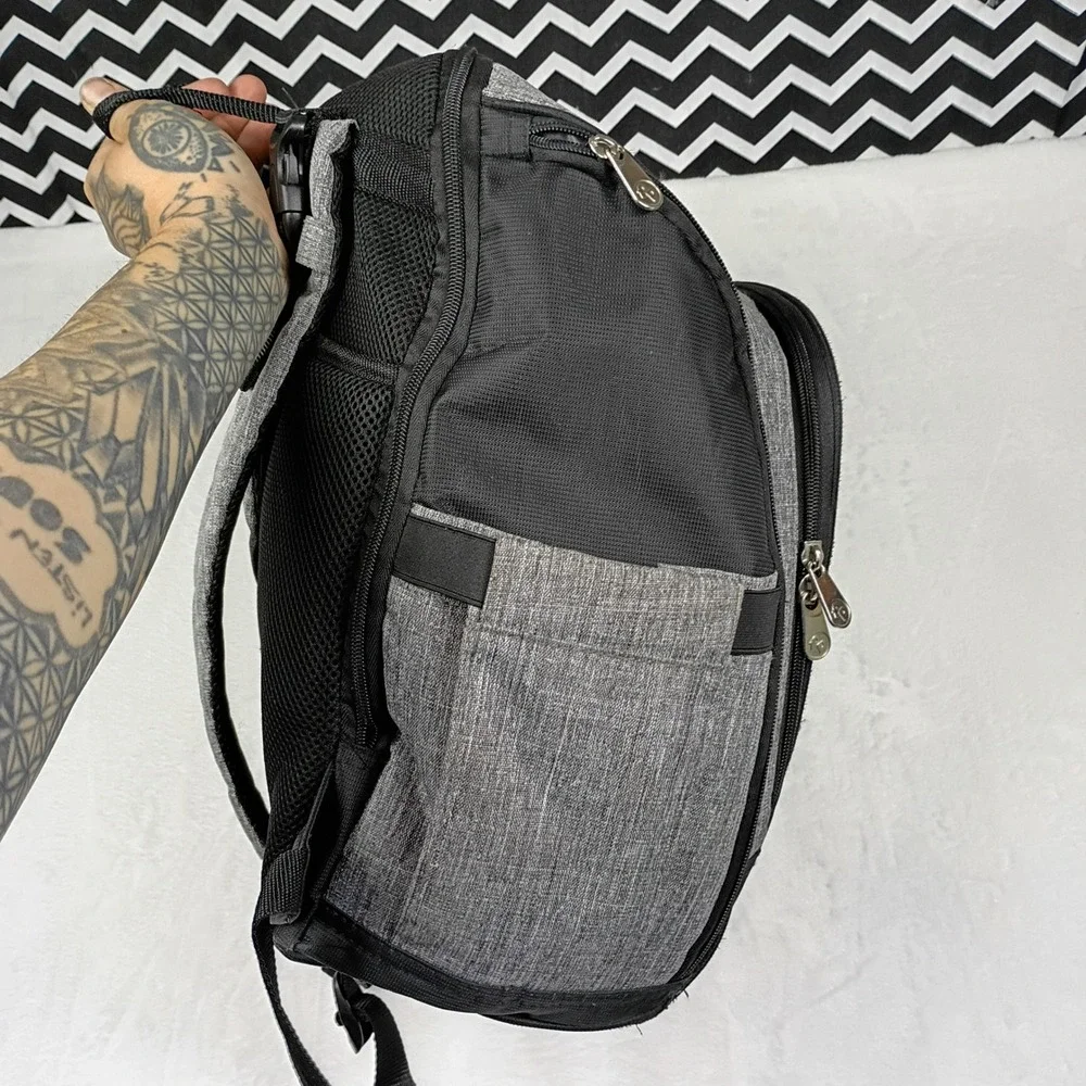 Fisher-Price Diaper Bag Backpack Gray Black Multi Pocket Travel Baby Bag‎